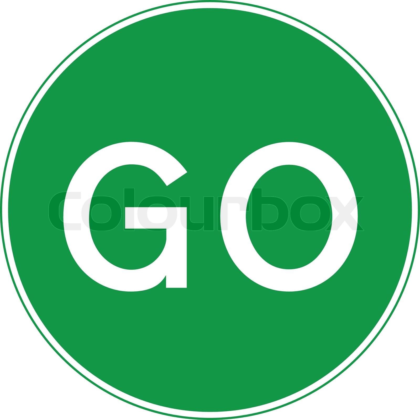 Handbetätigte temporäre GO Zeichen | Stock-Vektor | Colourbox