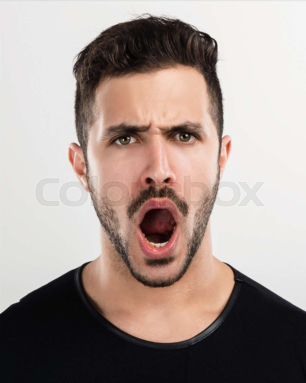 Man yelling Stock image Colourbox