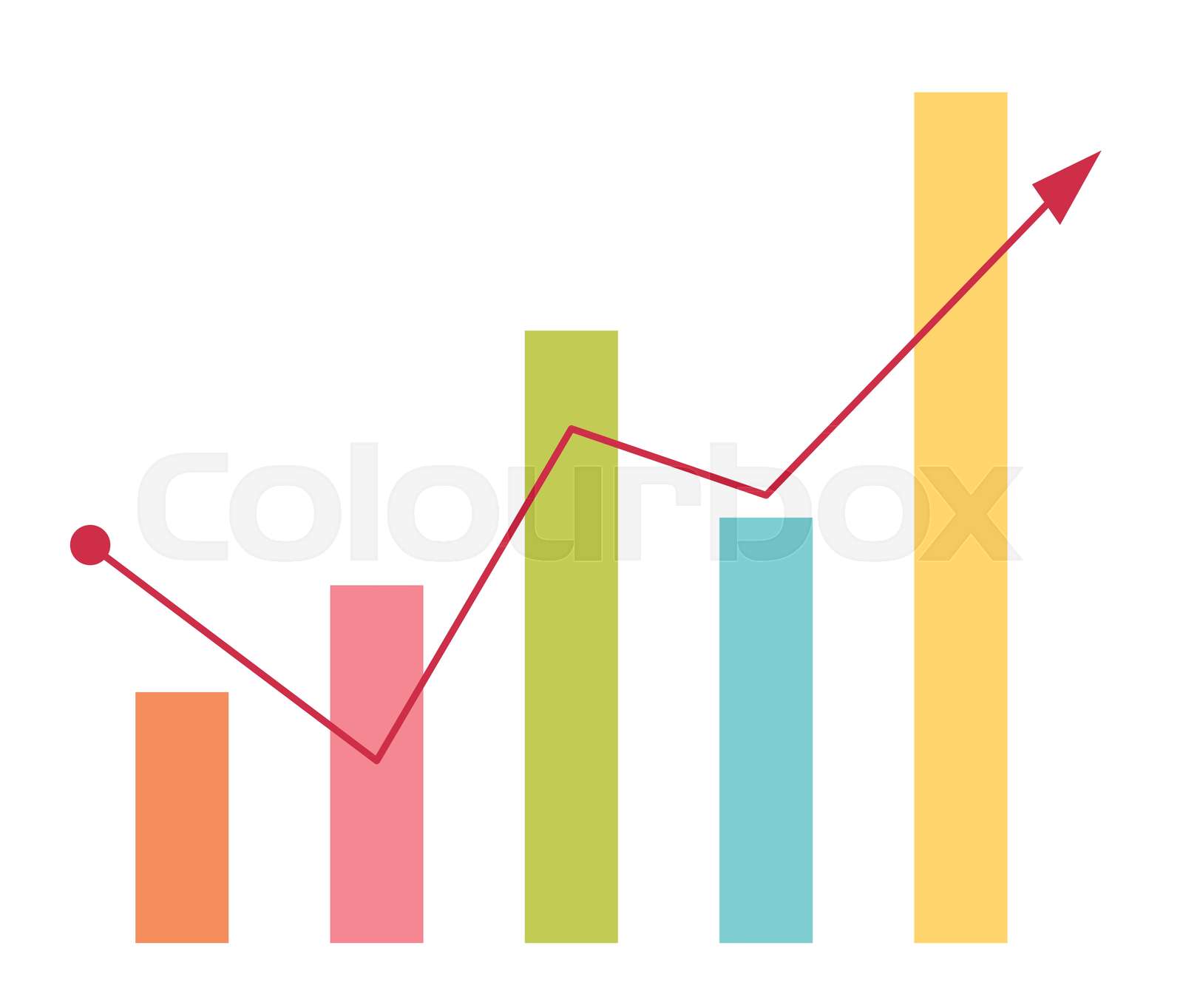 Business bar chart with arrow going up. | Stock vector | Colourbox