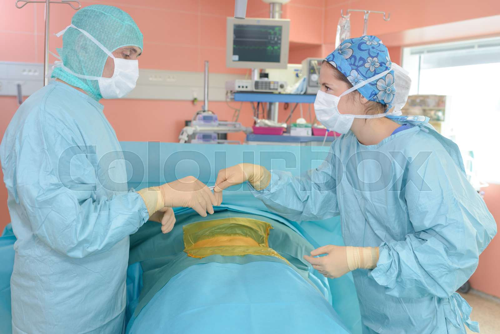 emergency csection operation Stock image Colourbox
