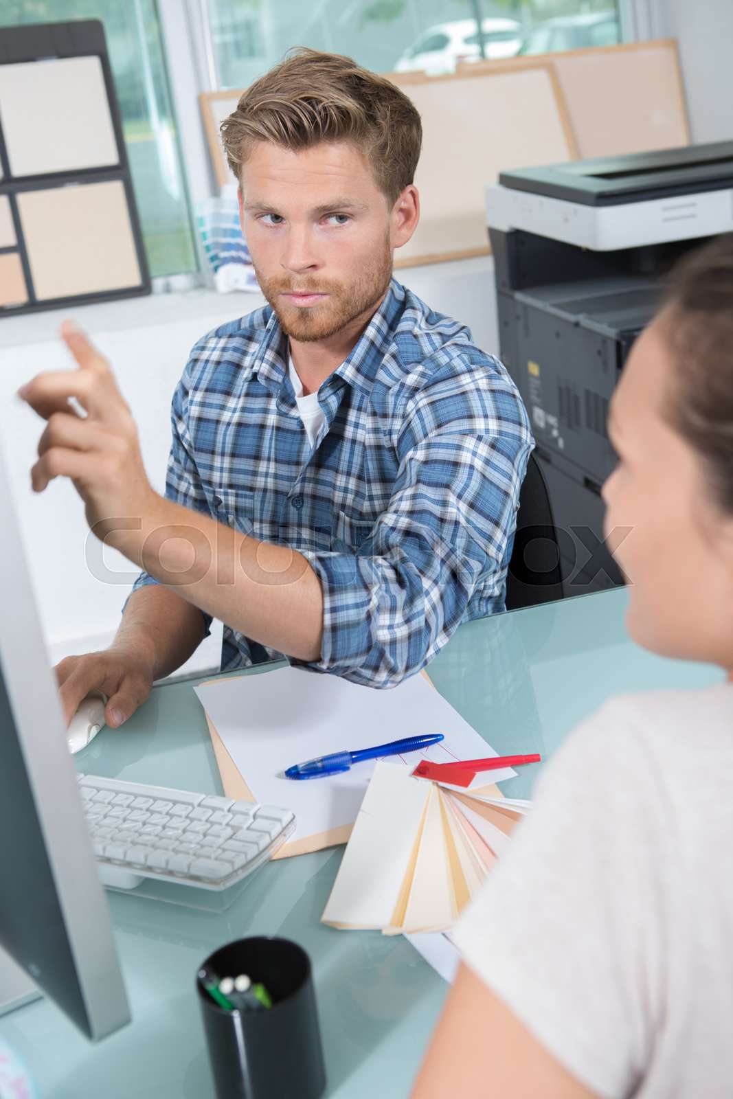 appointment with the bank consultant Stock image Colourbox