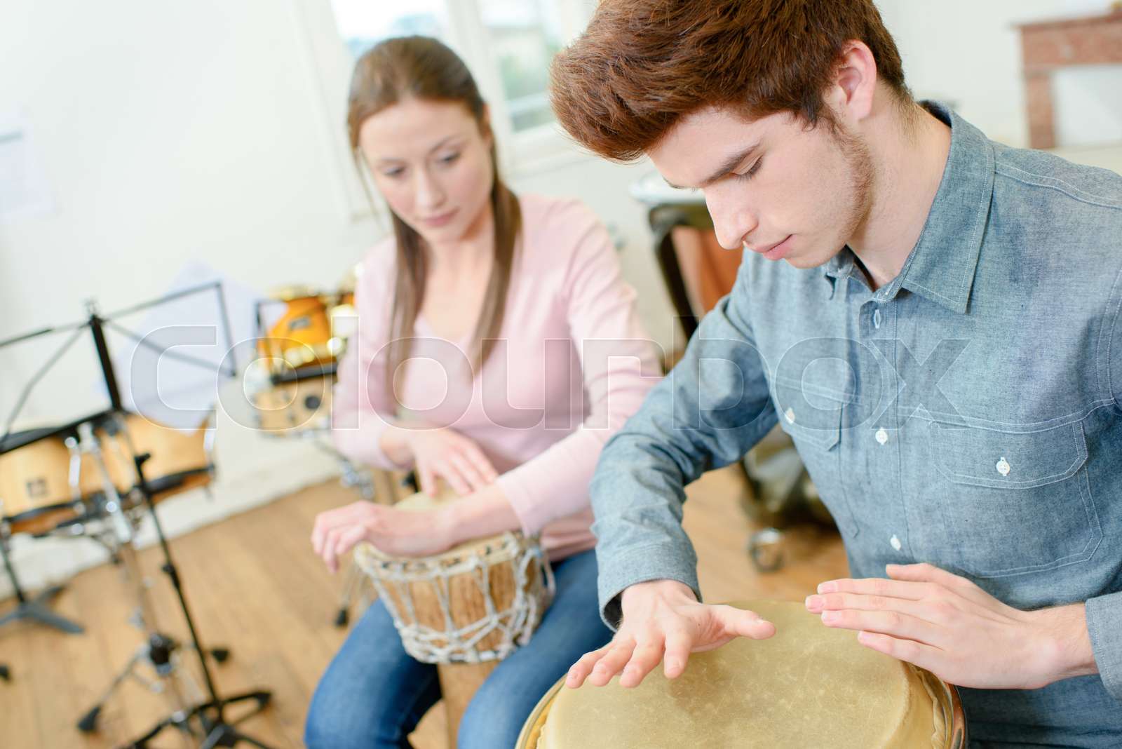Percussion class Stock image Colourbox