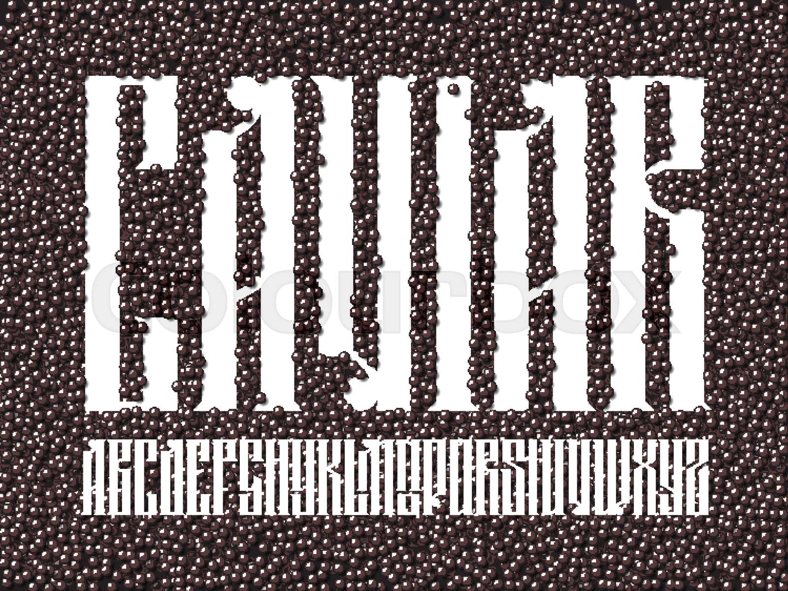 Old slavic font black caviar | Stock vector | Colourbox