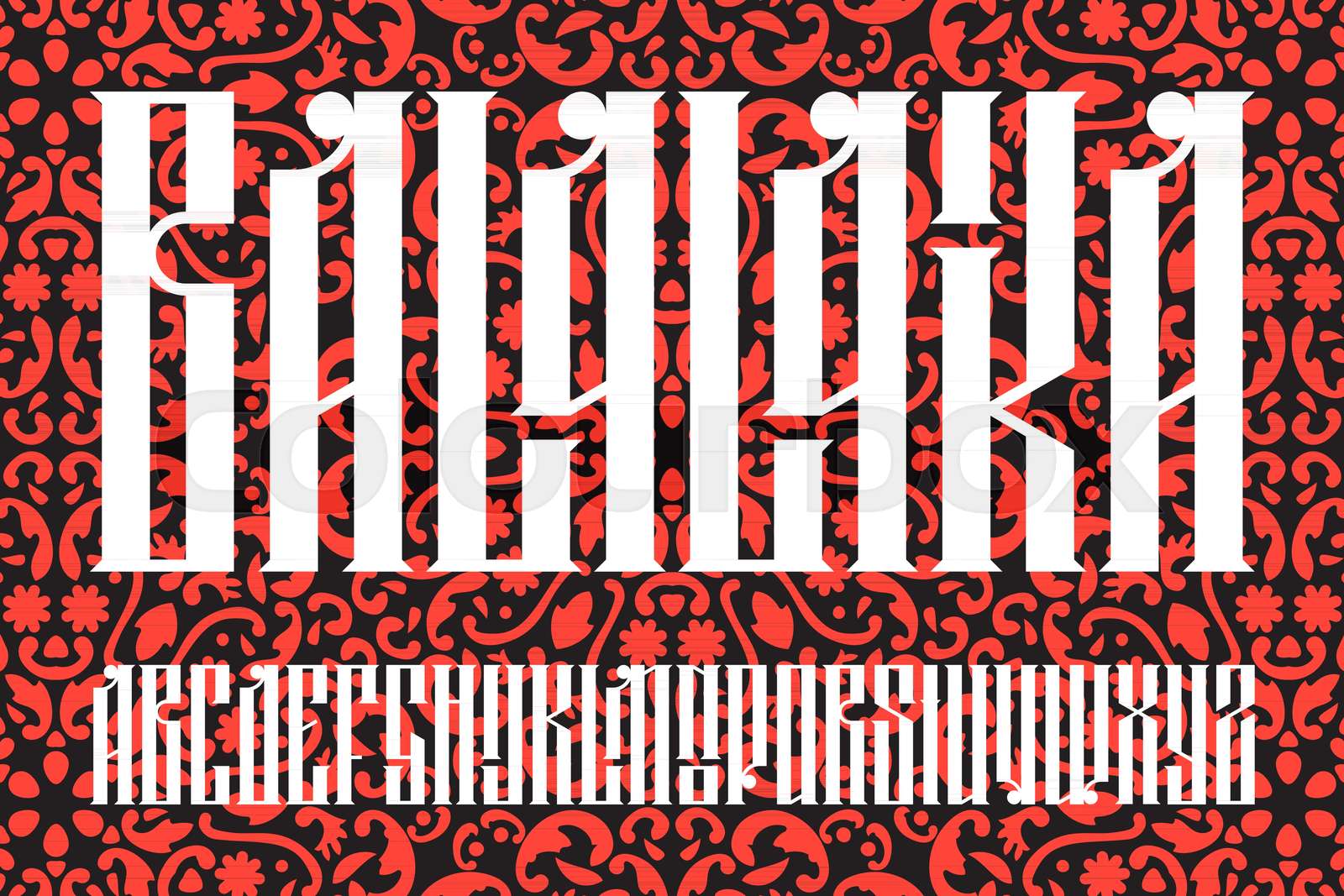 Old slavic font Balalaika | Stock vector | Colourbox