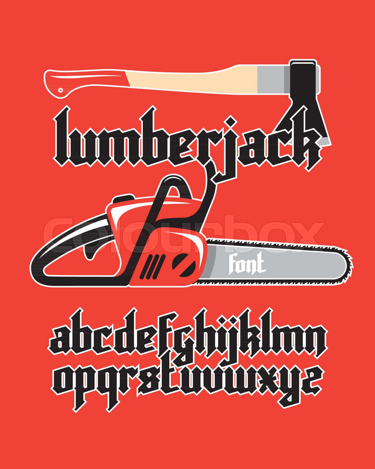 Lumberjack gothic font Stock vector Colourbox