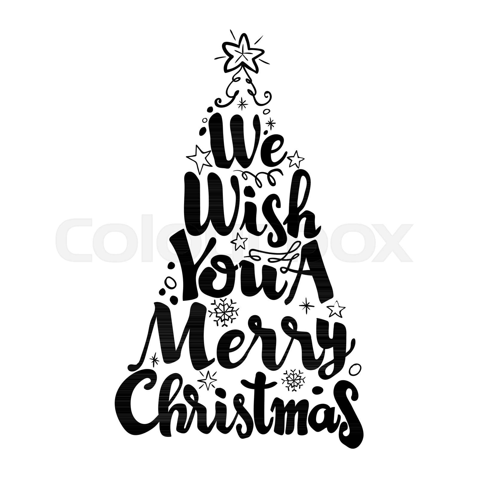 We wish you a merry christmas, lettering vector | Stock vector | Colourbox