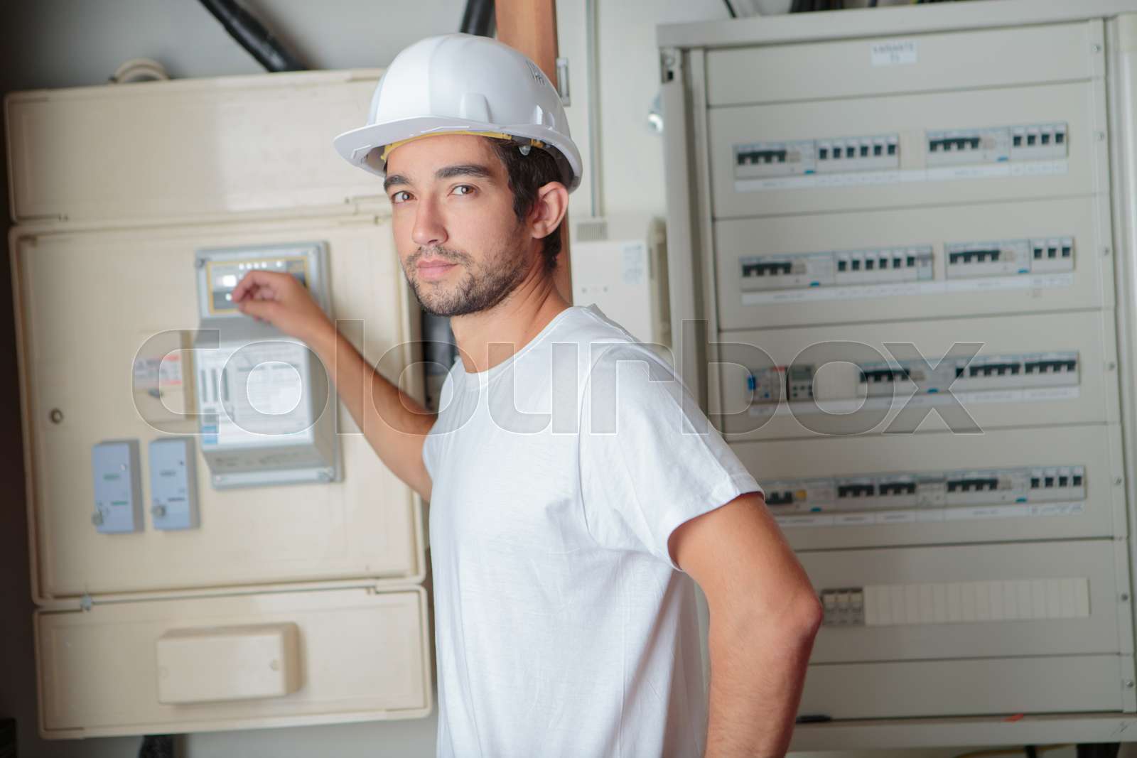 turning off the electricity Stock image Colourbox