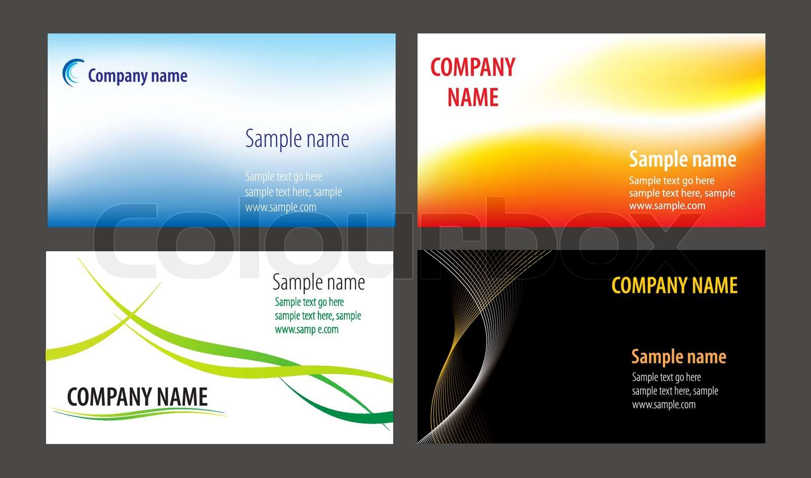 Visitkort skabeloner indsamling Stock vektor Colourbox