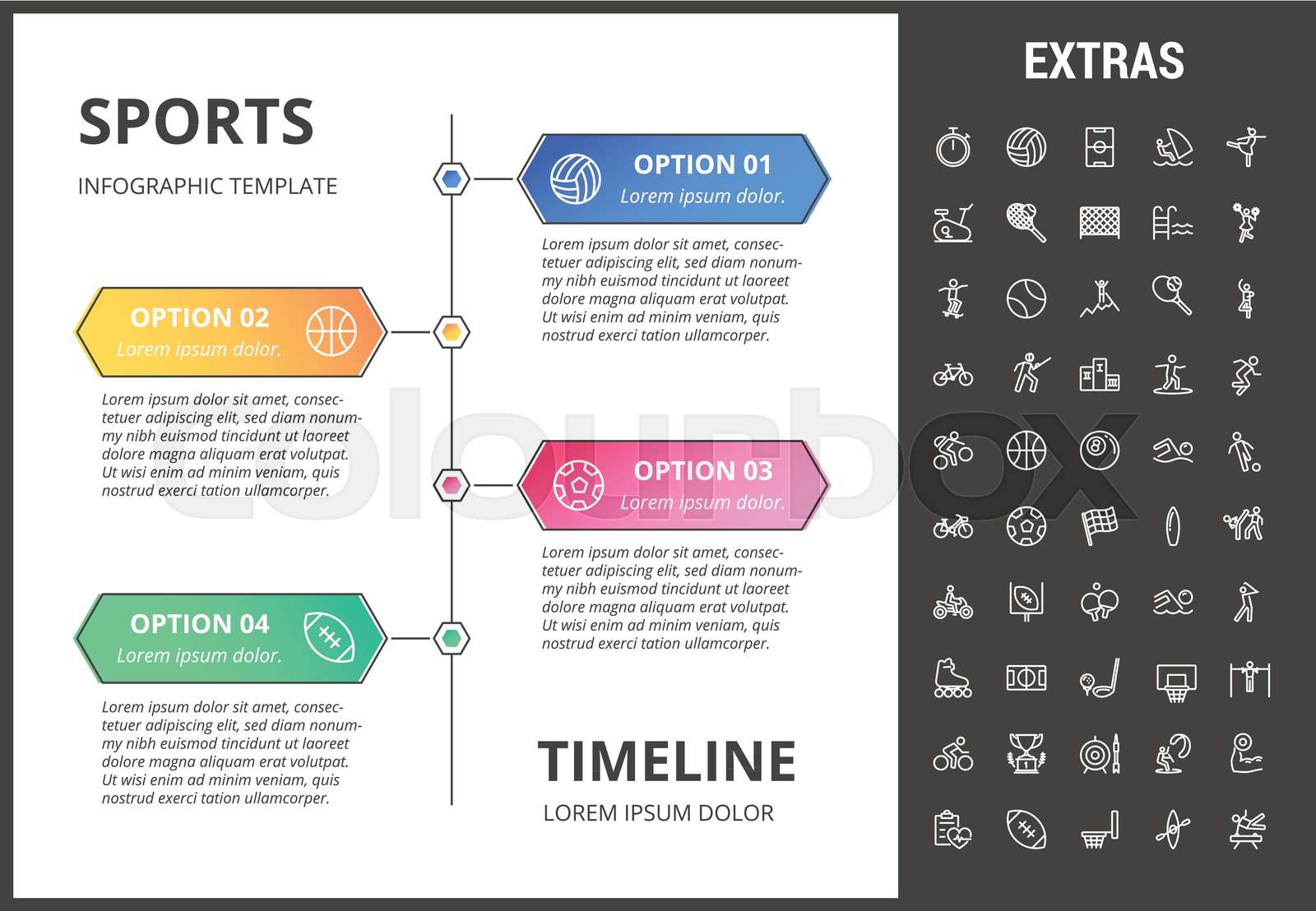 Sports infographic template, elements and icons. Stock vector Colourbox