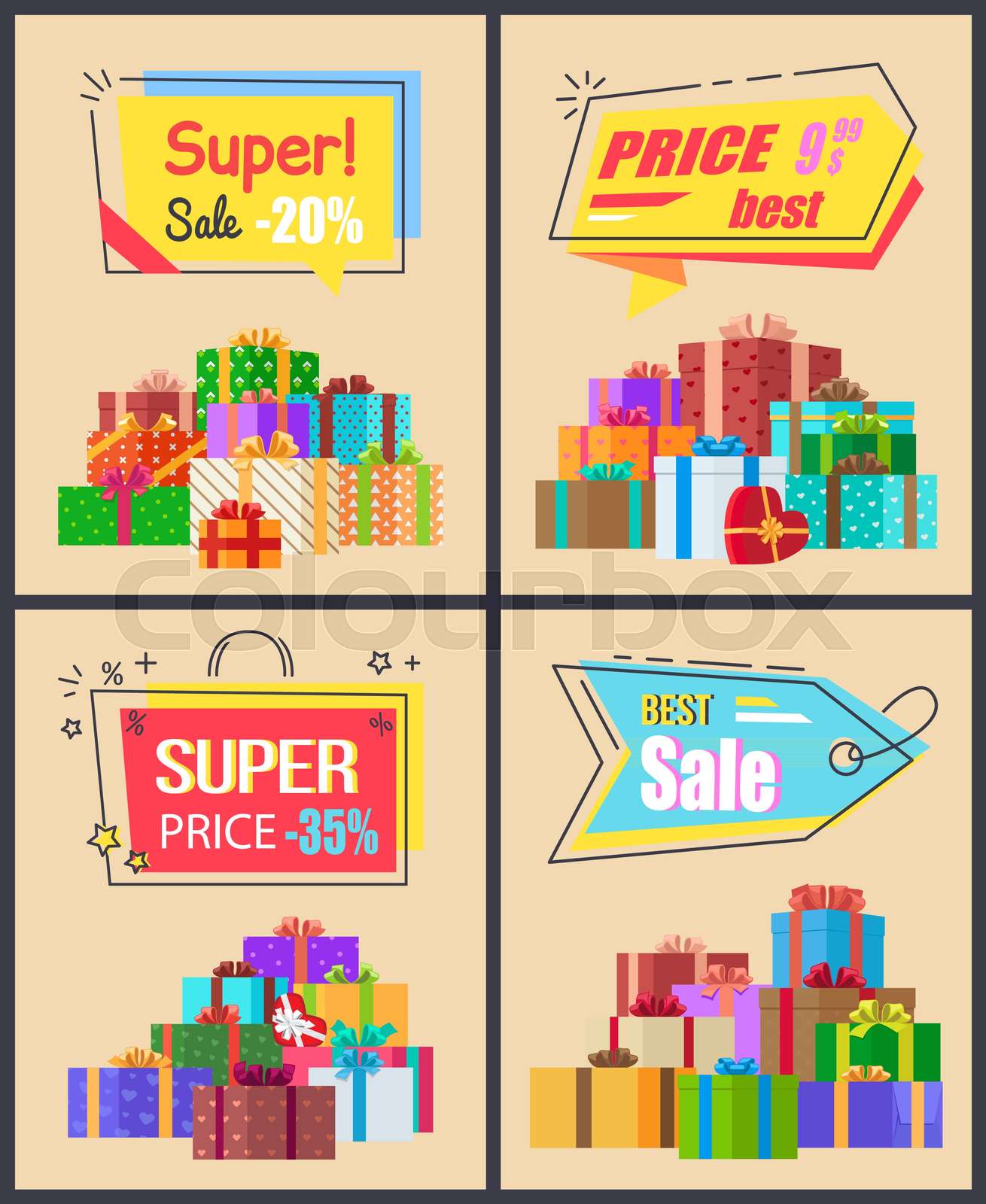 Super Sale Last Price Set of Labels Percent Signs Stock vector Colourbox