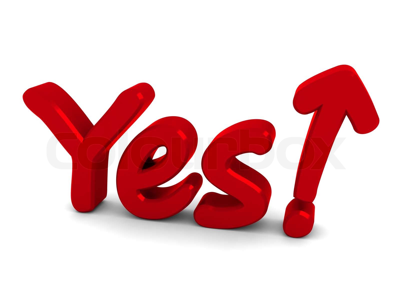 Yes word from 3d letters isolated on white | Stock image | Colourbox