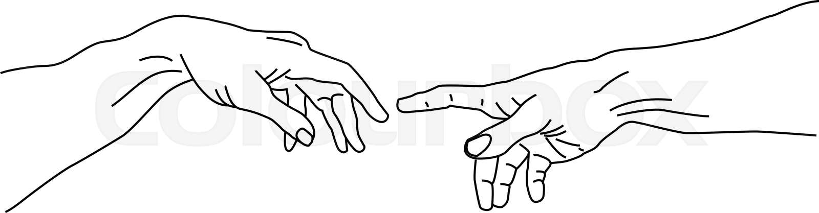The Hand Of God Drawing Stock Vector Colourbox