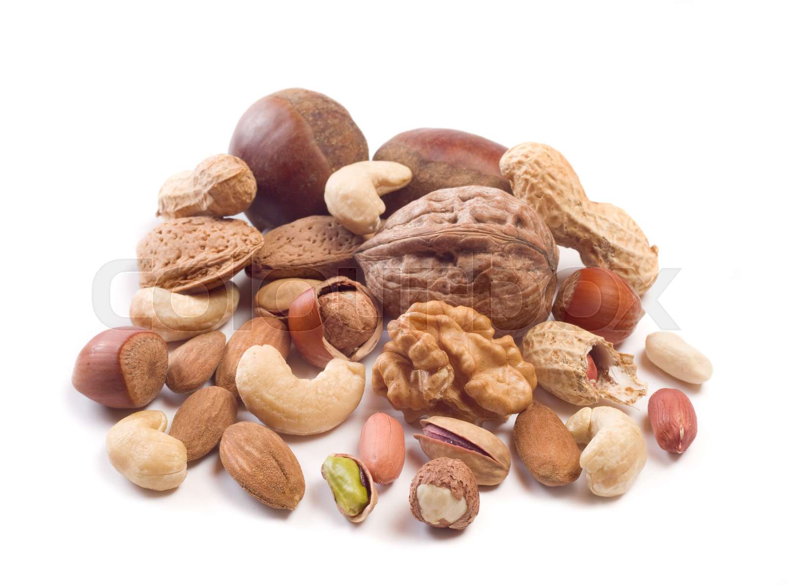 Group of nuts Stock image Colourbox