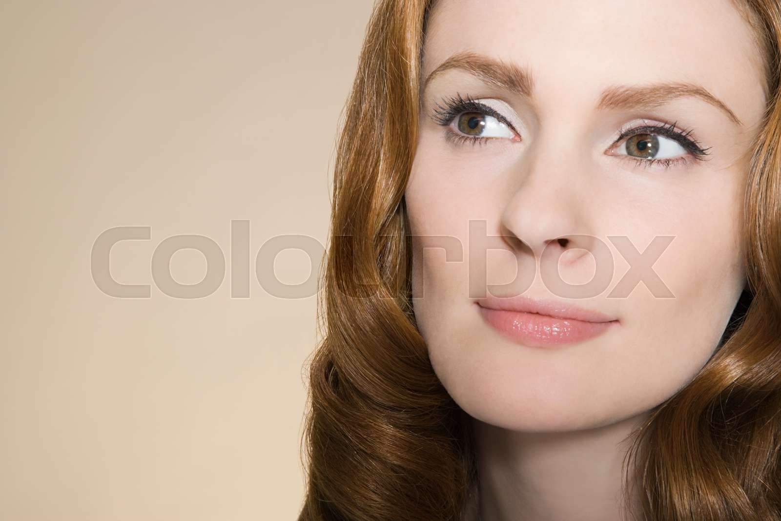 Portrait Of A Woman With Ginger Hair Stock Image Colourbox