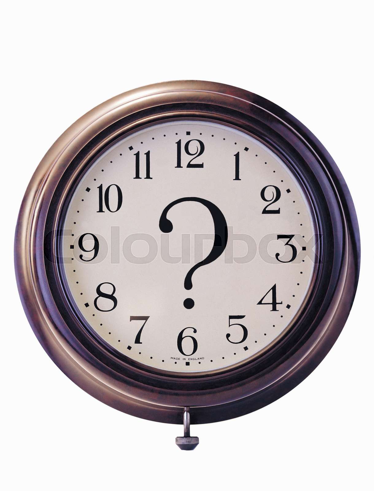Clock and question mark Stock image Colourbox