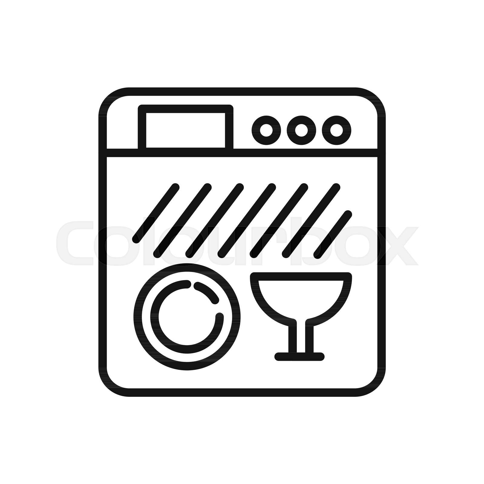 Kitchen dishwasher machine icon Stock vector Colourbox