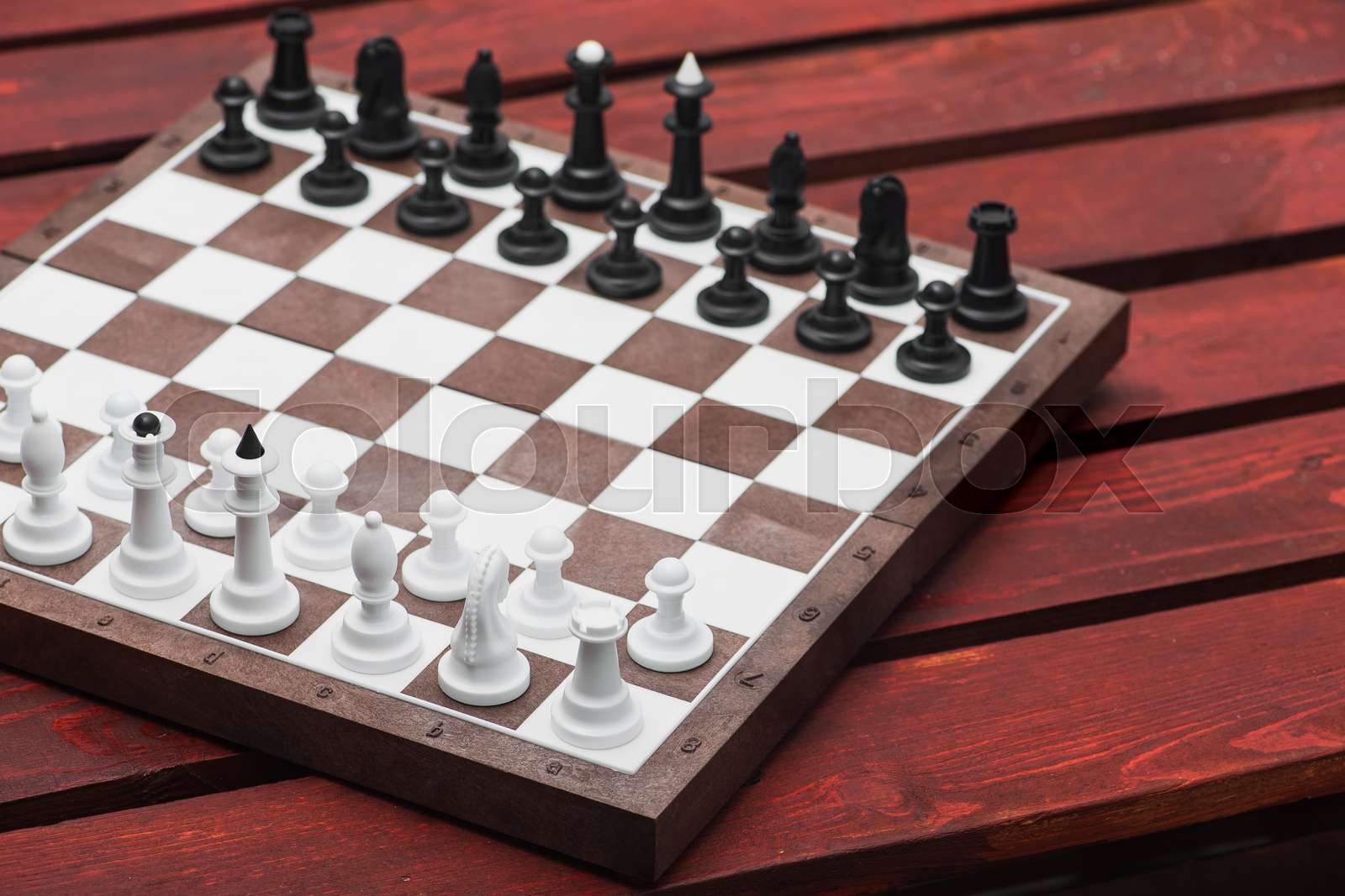 White and black chess pieces | Stock image | Colourbox