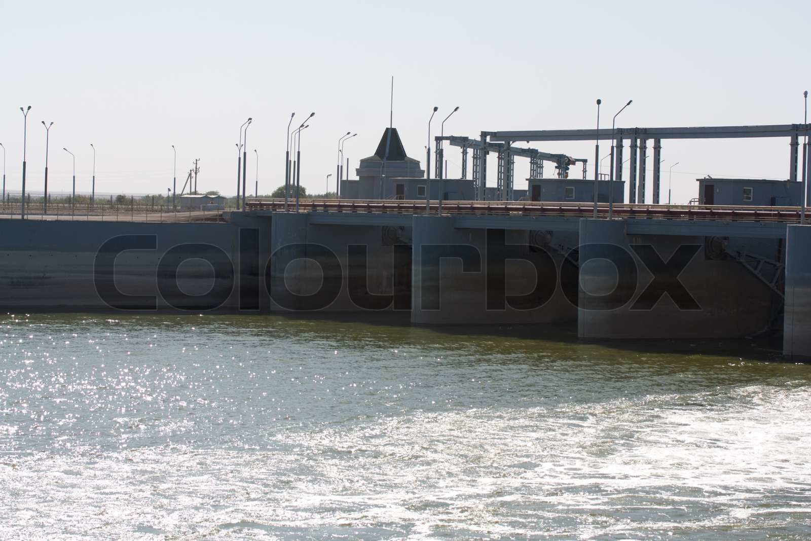 Damm am Syr Darja Kasachstan Stock Bild Colourbox