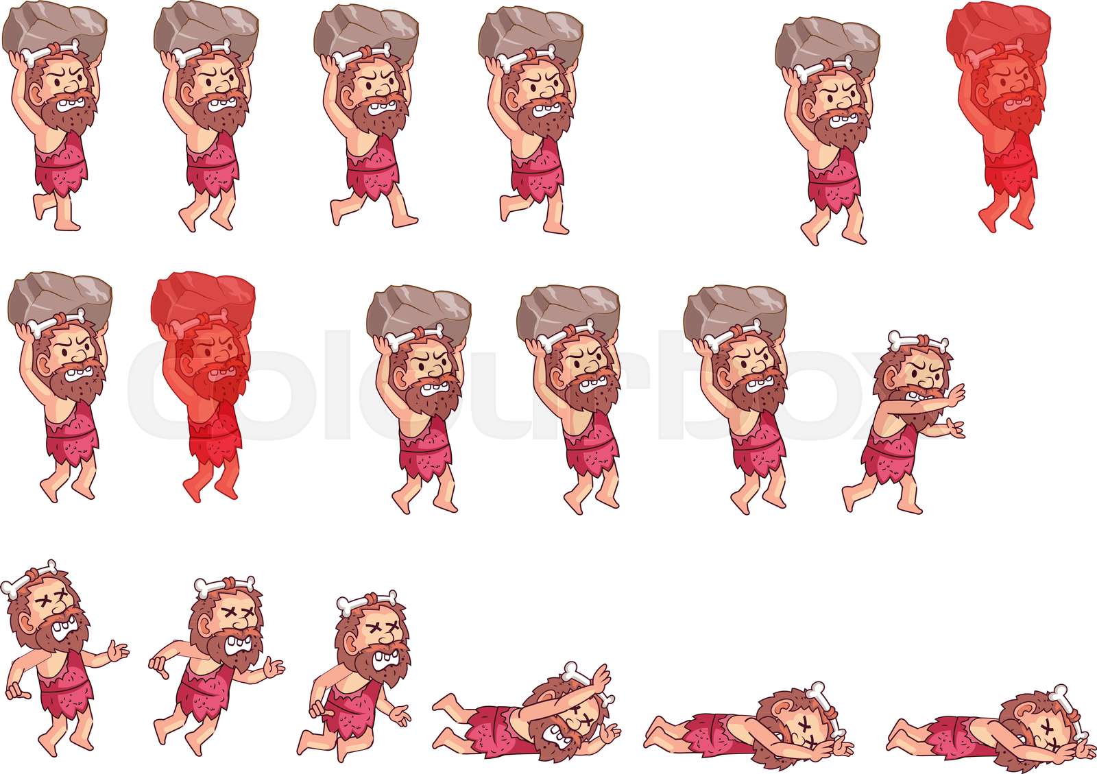 Prehistoric Caveman Cartoon Animation Sprite Stock Vector Colourbox Prehistoric Caveman Cartoon Animation Sprite Stock Vector Colourbox