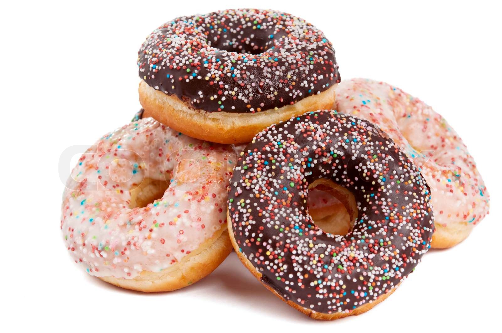 donut glasur på en hvid baggrund | Stock foto | Colourbox