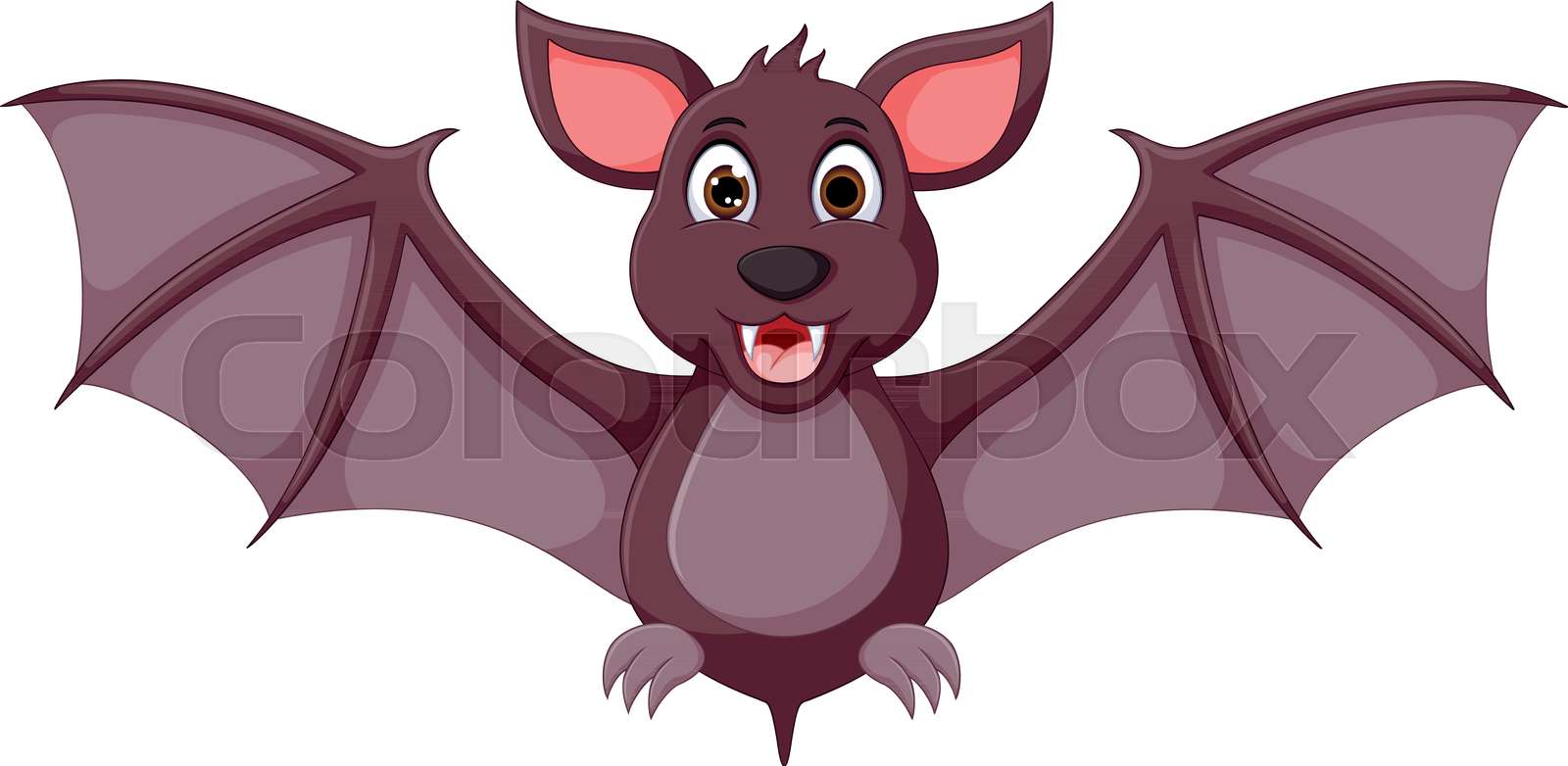 funny bat cartoon posing with laughing and waving Stock vector