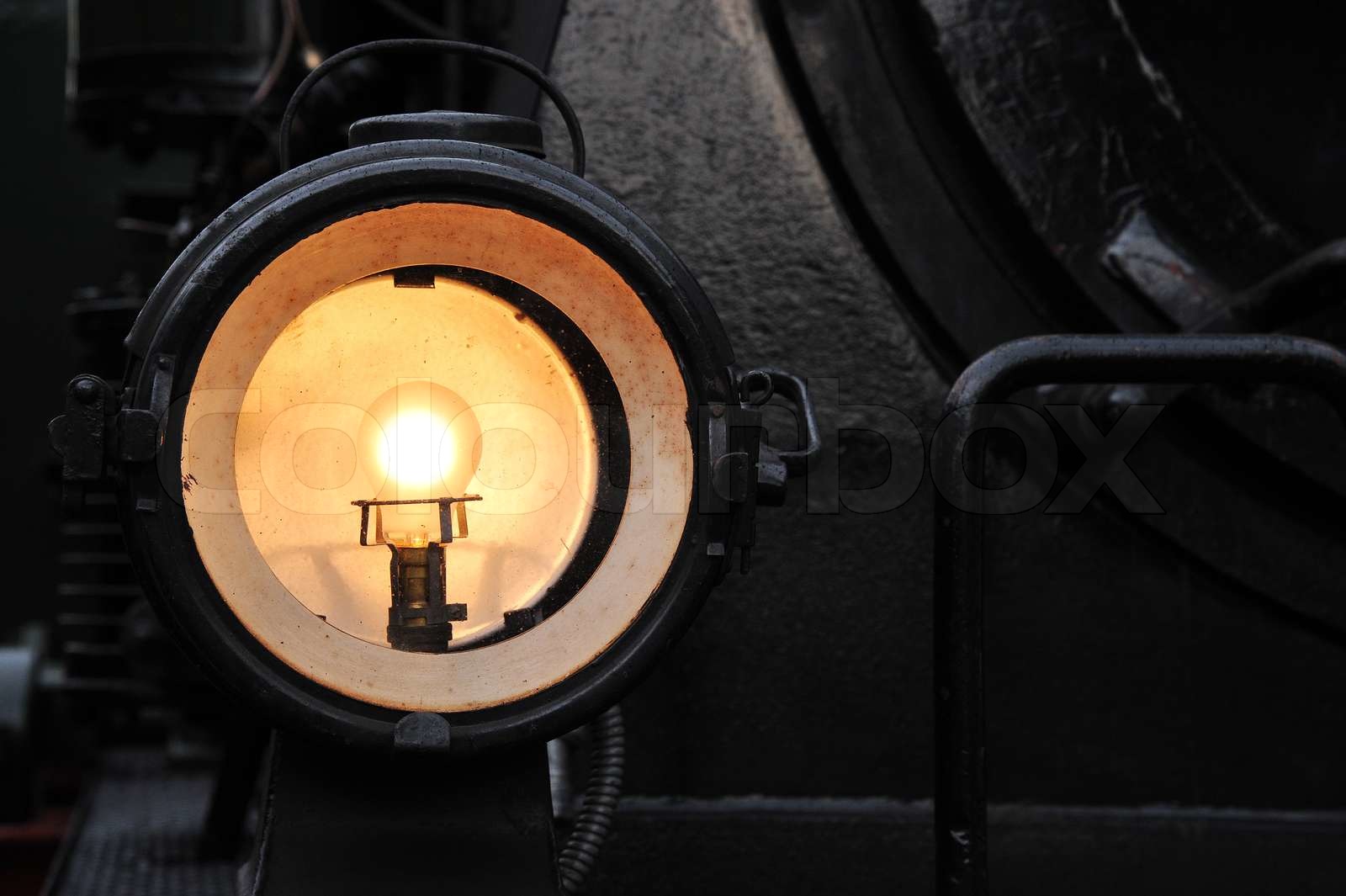 Steam headlight Stock image Colourbox