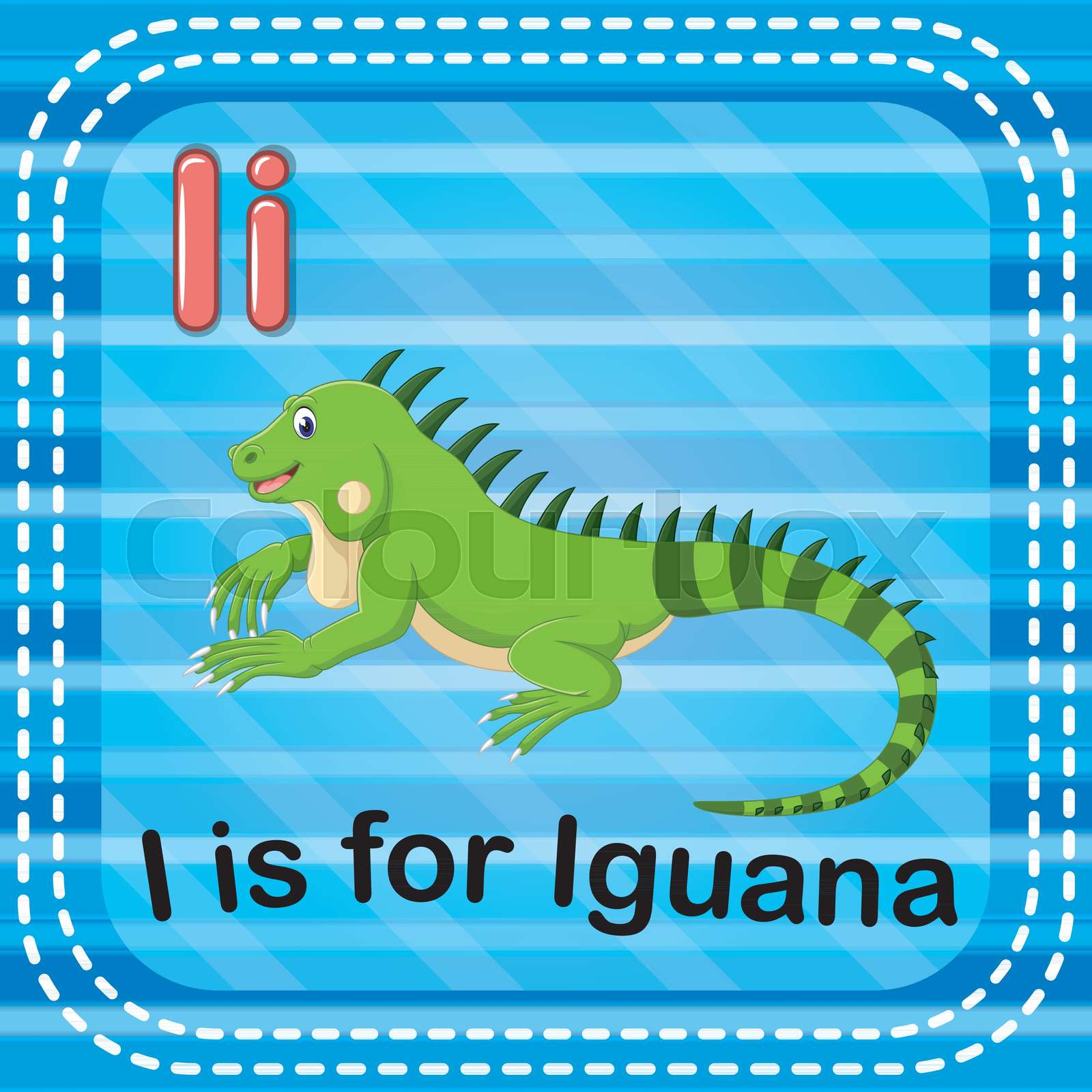 Flashcard letter I is for iguana | Stock vector | Colourbox