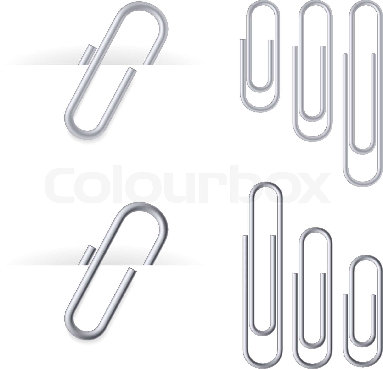 Set realistische Clips Illustration auf weißem Hintergrund | Stock ...