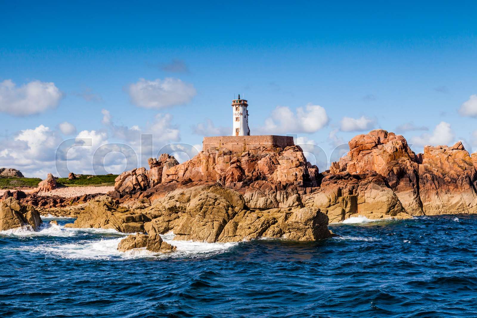Le Phare du Paon Lighthouse Brittany Ile de Brehat Stock image