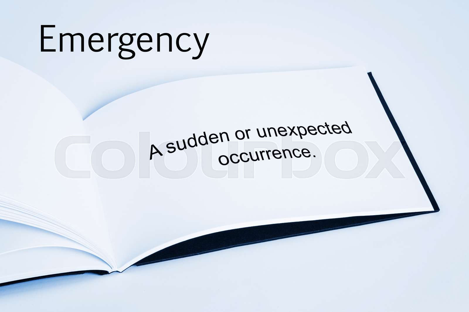 Emergency Concept And Book Definition Stock Image Colourbox