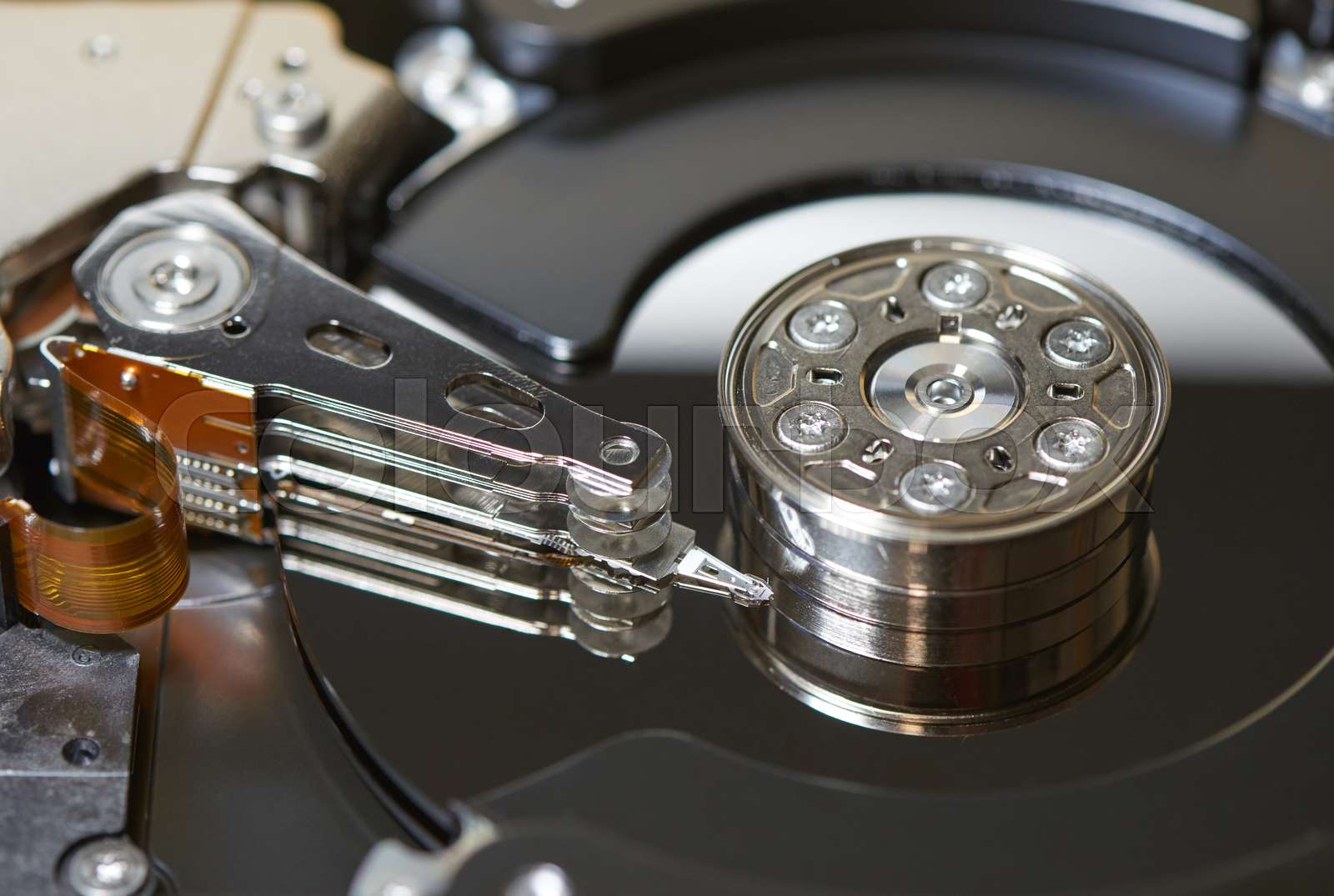 Internals of SATA hard disk drive | Stock image | Colourbox