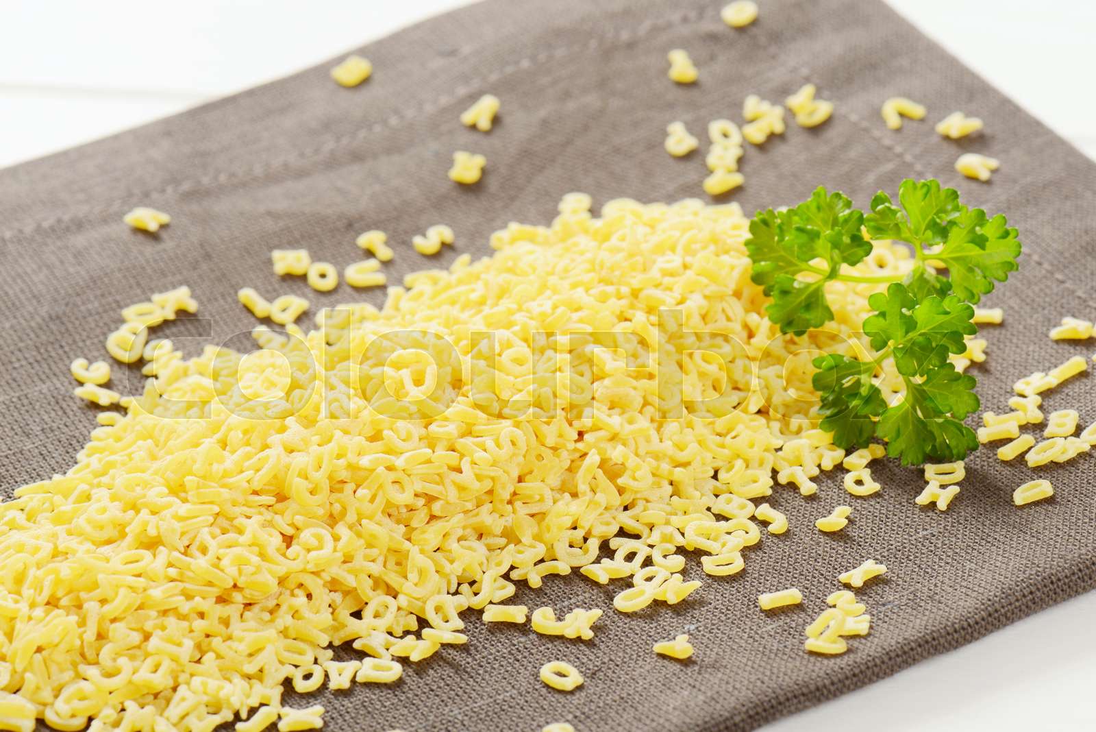 Uncooked Alphabet Pasta Stock Image Colourbox