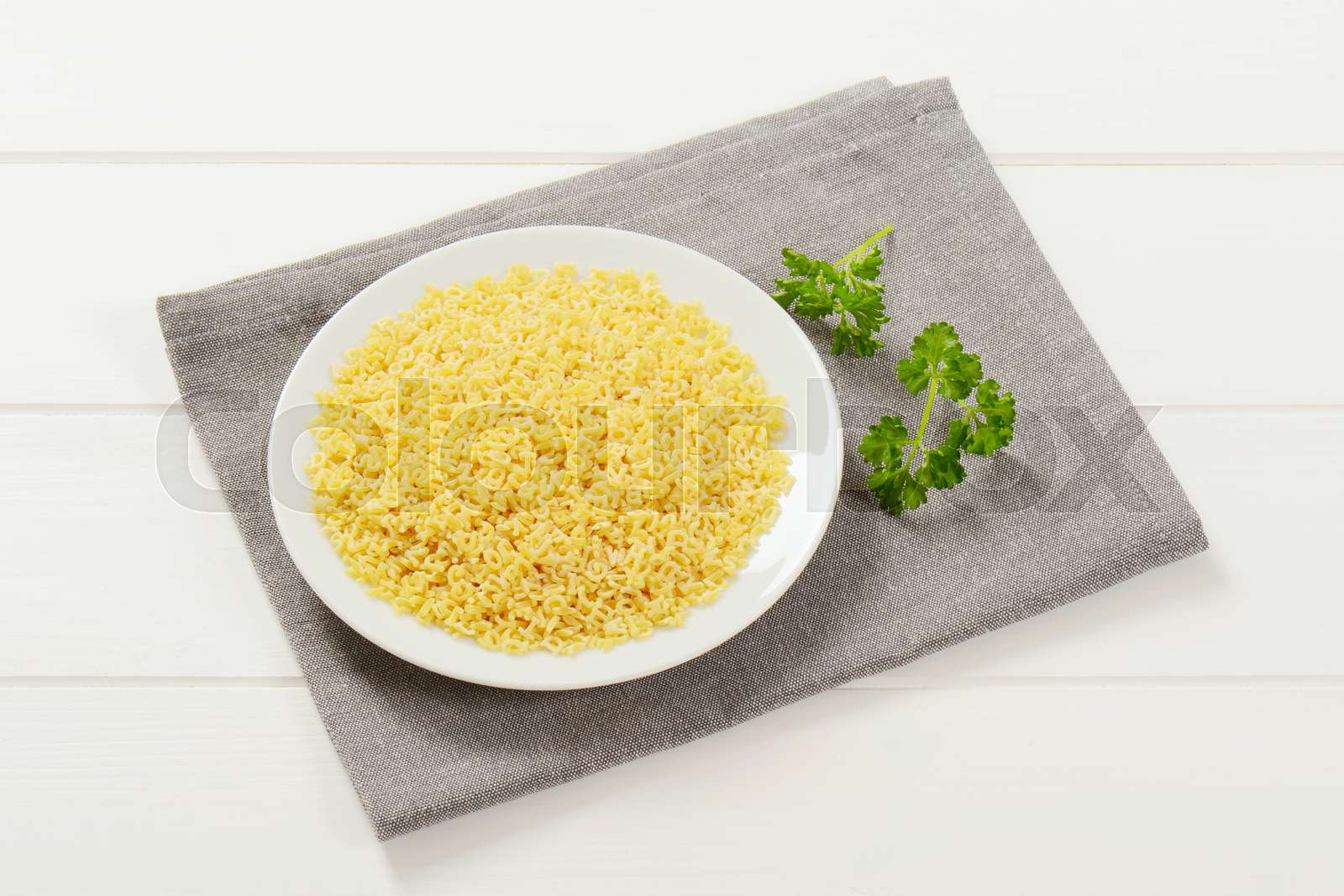 Uncooked Alphabet Pasta Stock Image Colourbox