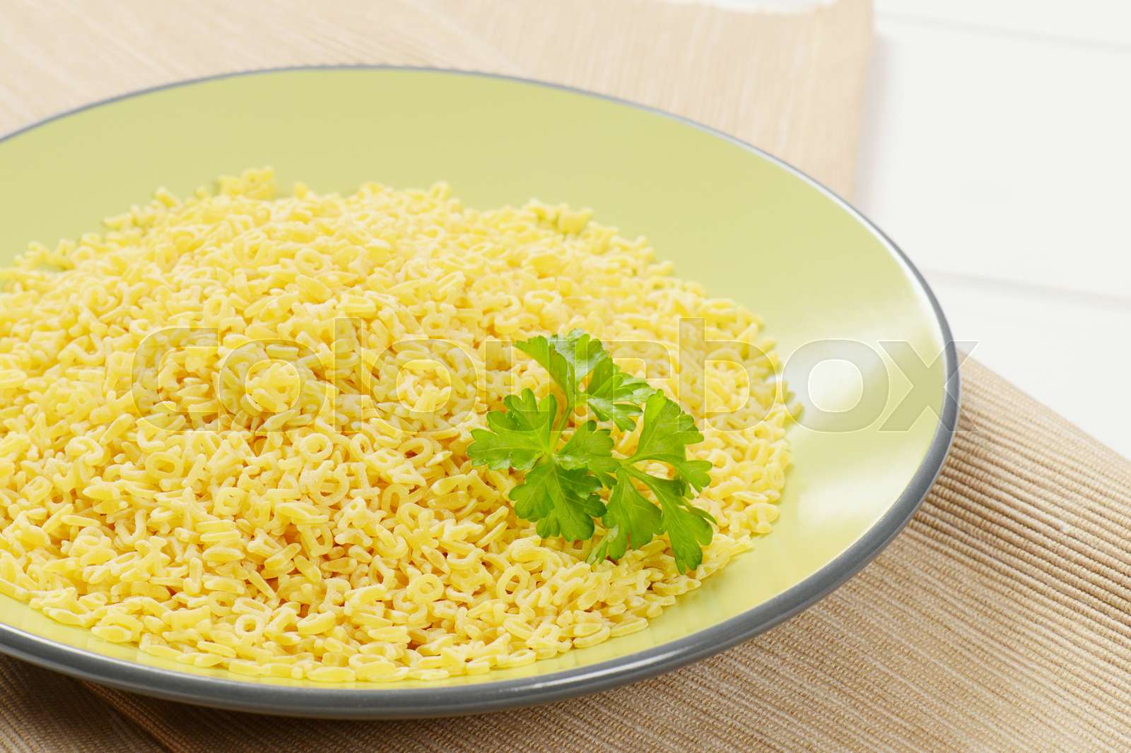 Uncooked Alphabet Pasta Stock Image Colourbox