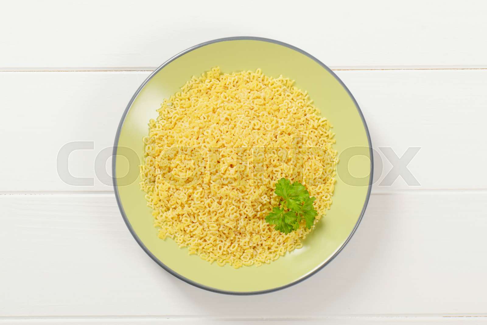 Uncooked Alphabet Pasta Stock Image Colourbox