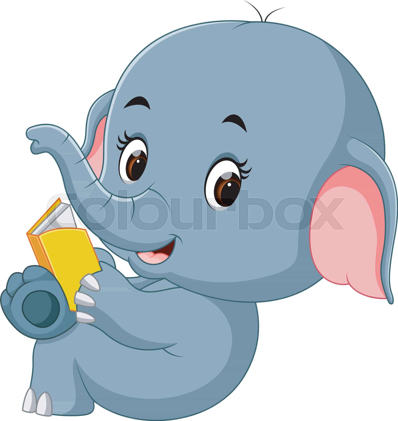Cute Elephant Reading A Book Stock Vector Colourbox Cute Elephant Reading A Book Stock Vector Colourbox