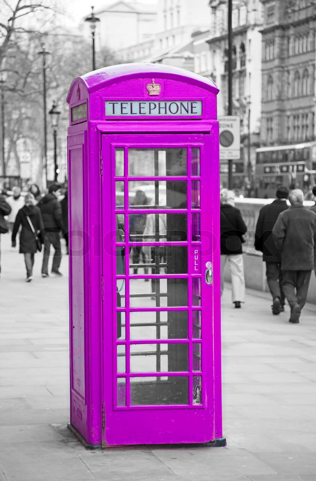 Traditionel gamle stil UK rød telefonboks i London | Stock foto | Colourbox