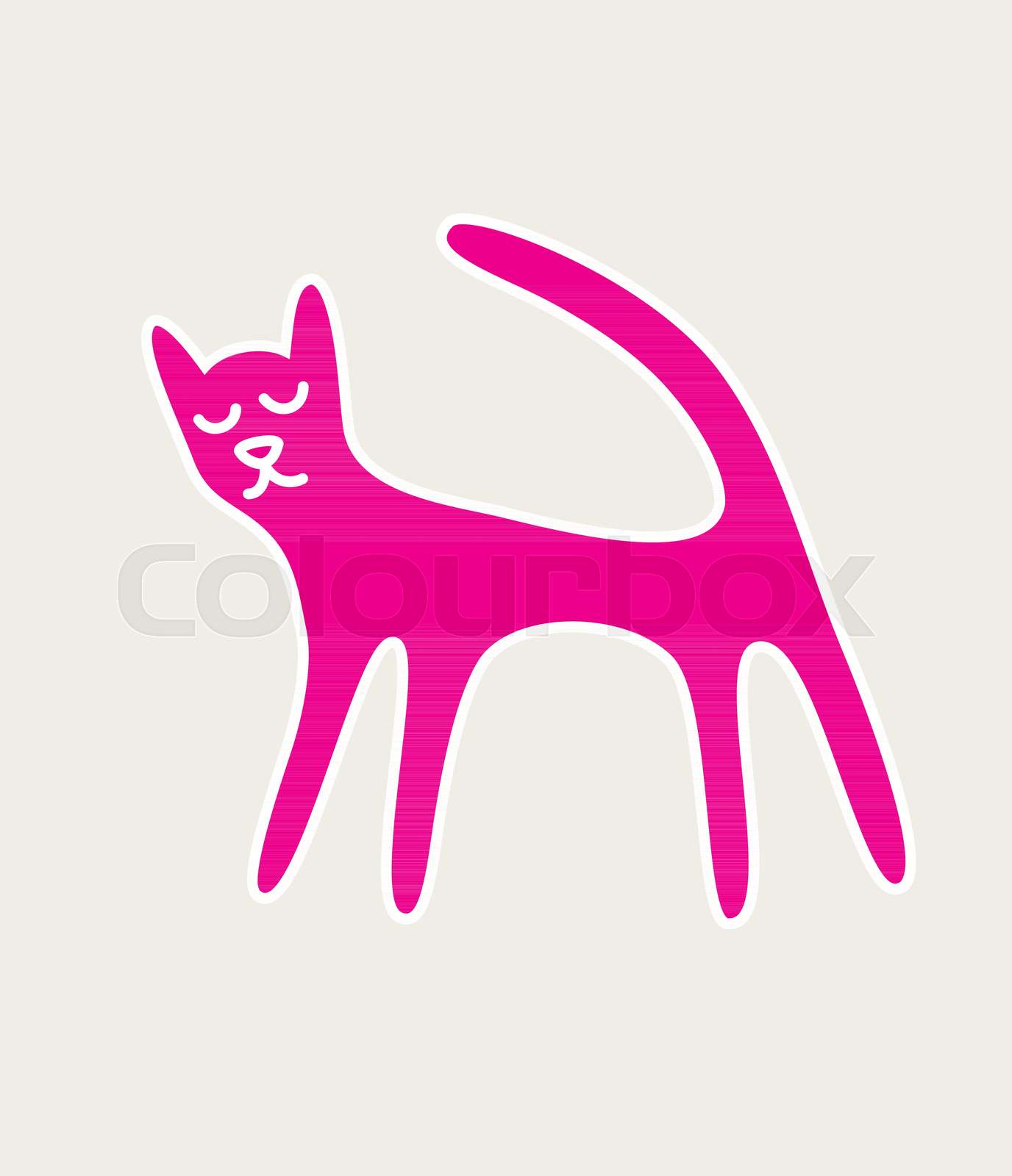 Pink Cat Logo Stock vector Colourbox