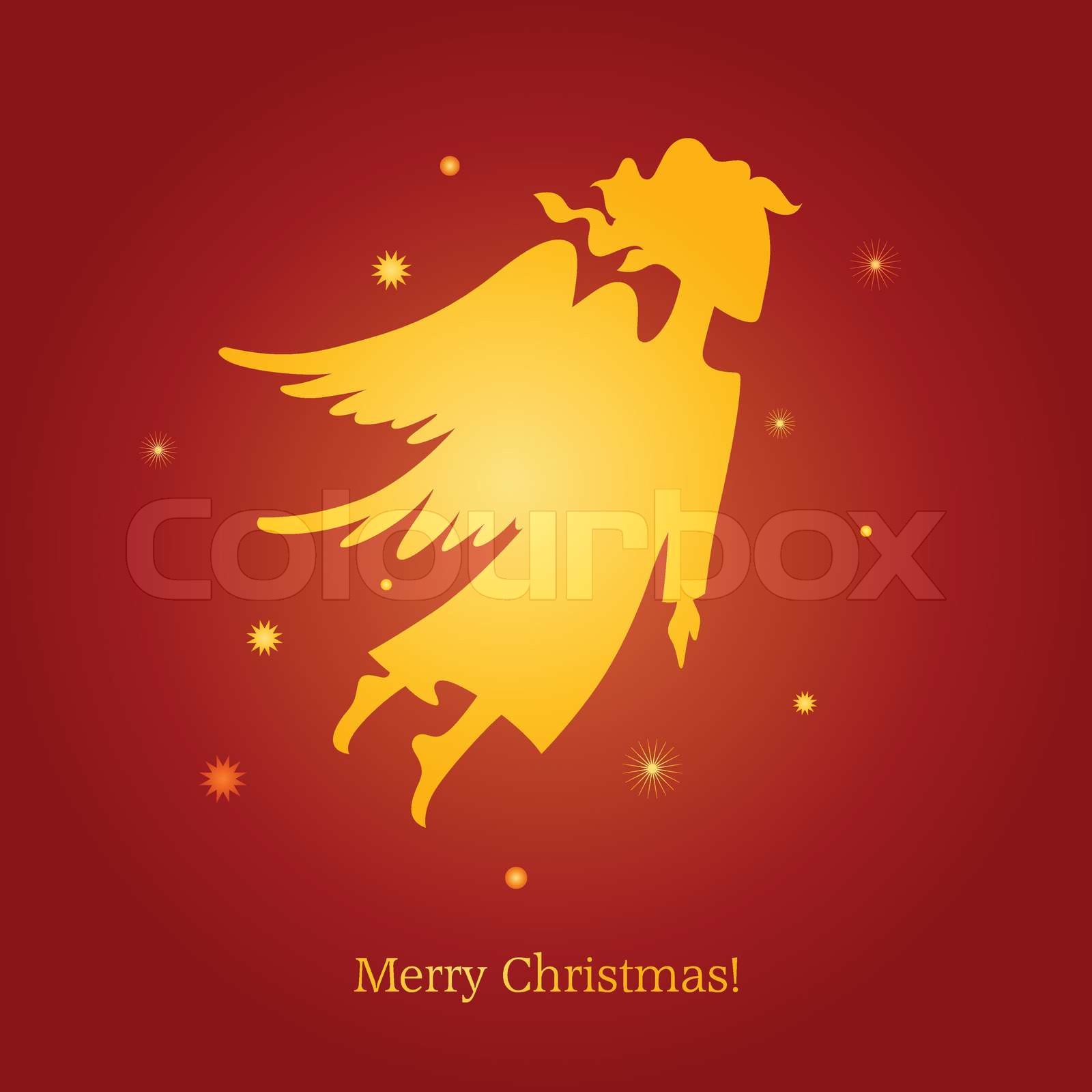 Eine Weihnachtskarte mit einem Engel | Stock-Vektor | Colourbox