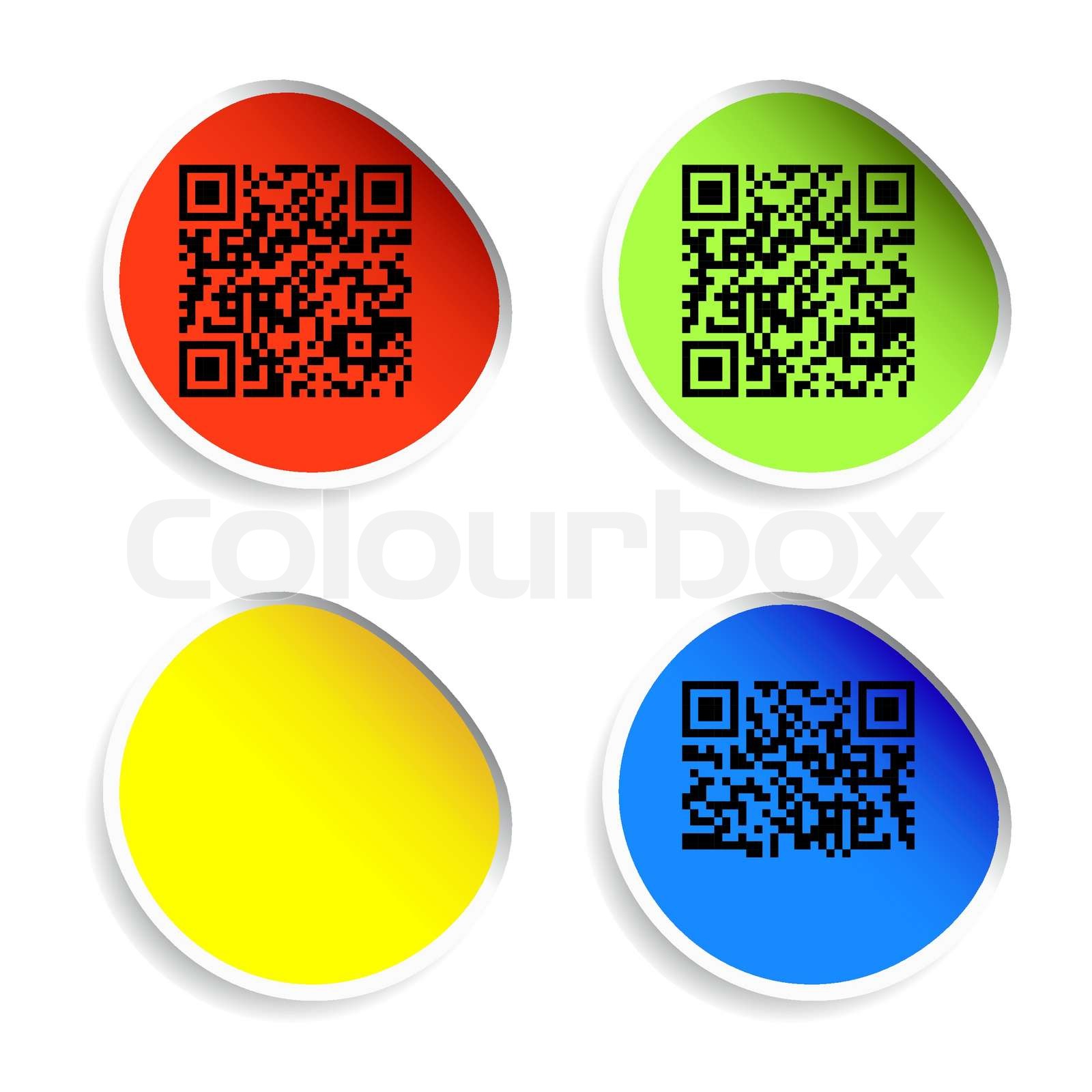 Modern Bar Codes Set Of Labels With Qr Codes Stock Vector Colourbox