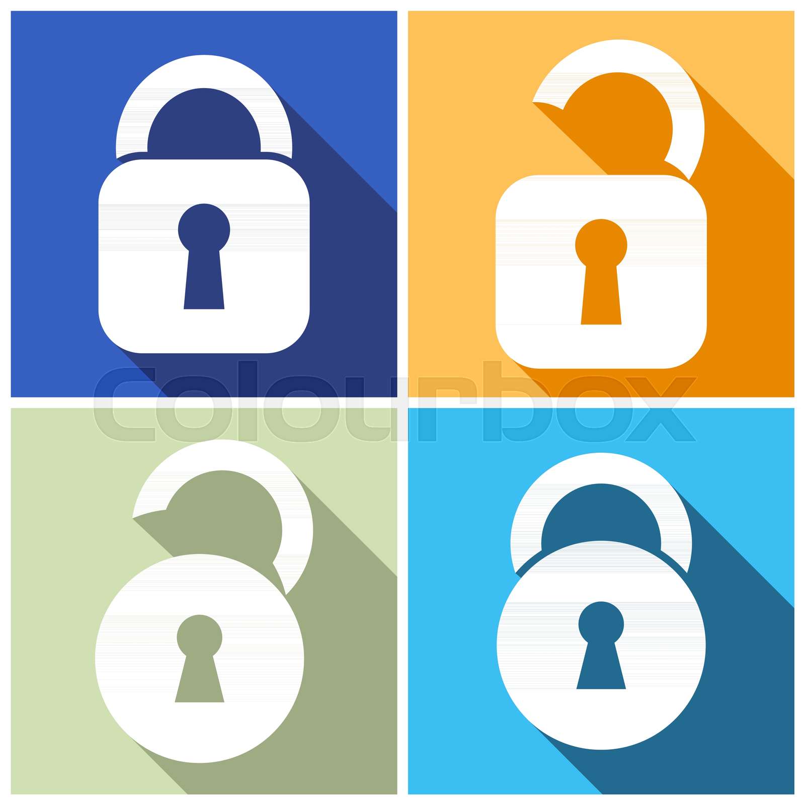 Locks icons Stock vector Colourbox