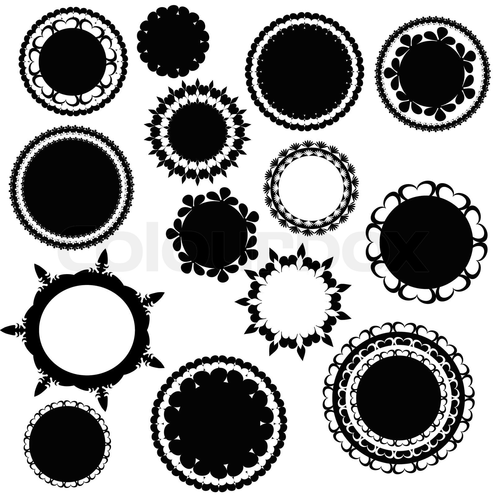 Set of decorative frame silhouettes Vector illustration Stock vector