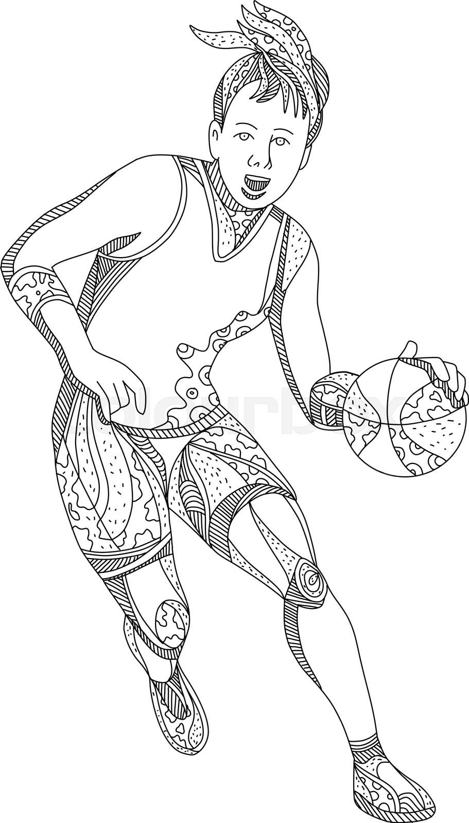 Female Basketball Player Doodle Art Stock vector Colourbox