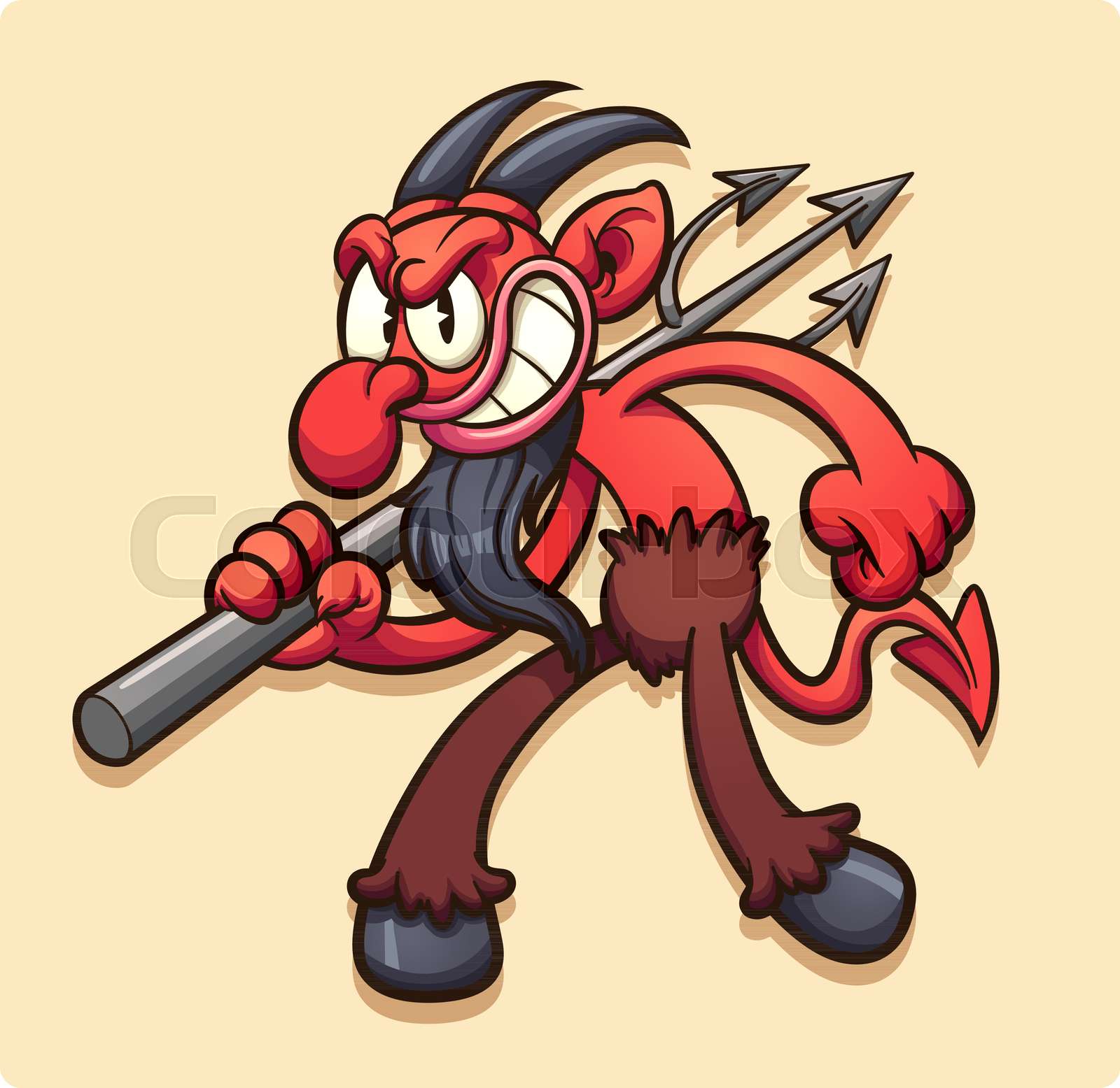 Vintage cartoon devil | Stock vector | Colourbox
