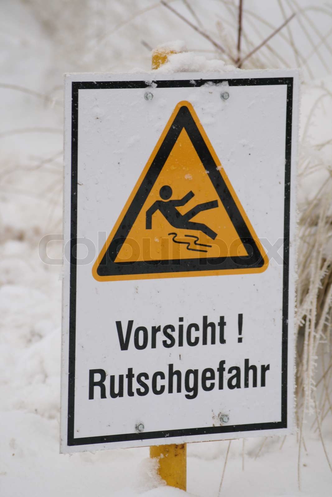 schild vorsicht rutschgefahr | Stock Bild | Colourbox