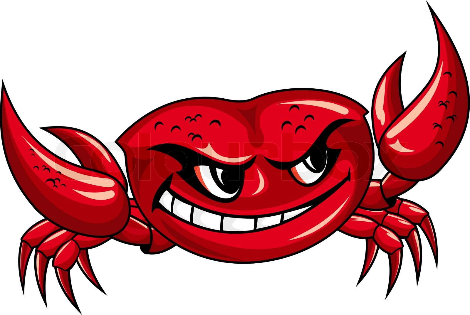 Red crab with claws for mascot design | Stock vector | Colourbox