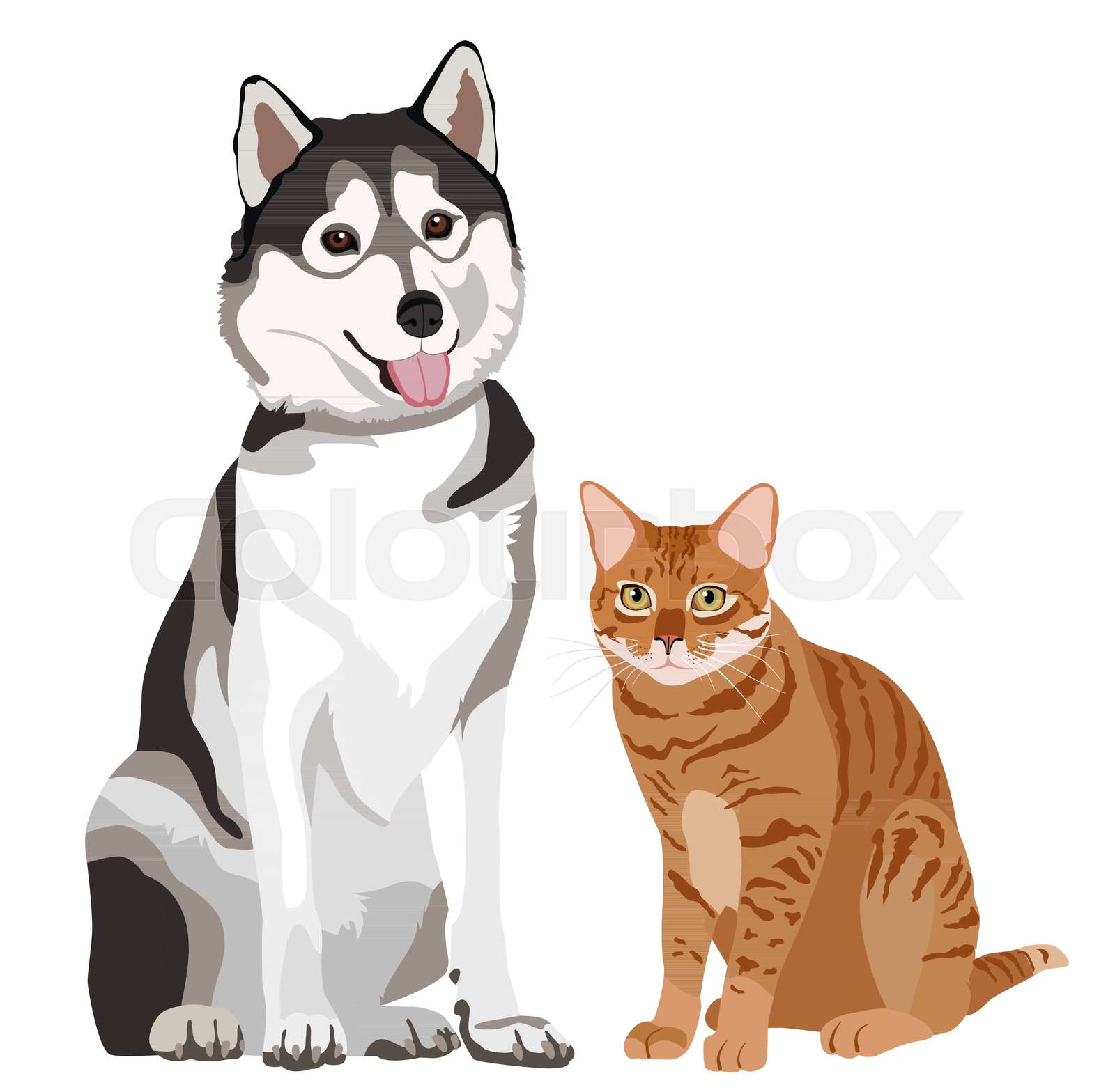 Vector Illustration Of Best Friends Cat And Dog Stock Vector Colourbox Vector Illustration Of Best Friends Cat And Dog Stock Vector Colourbox