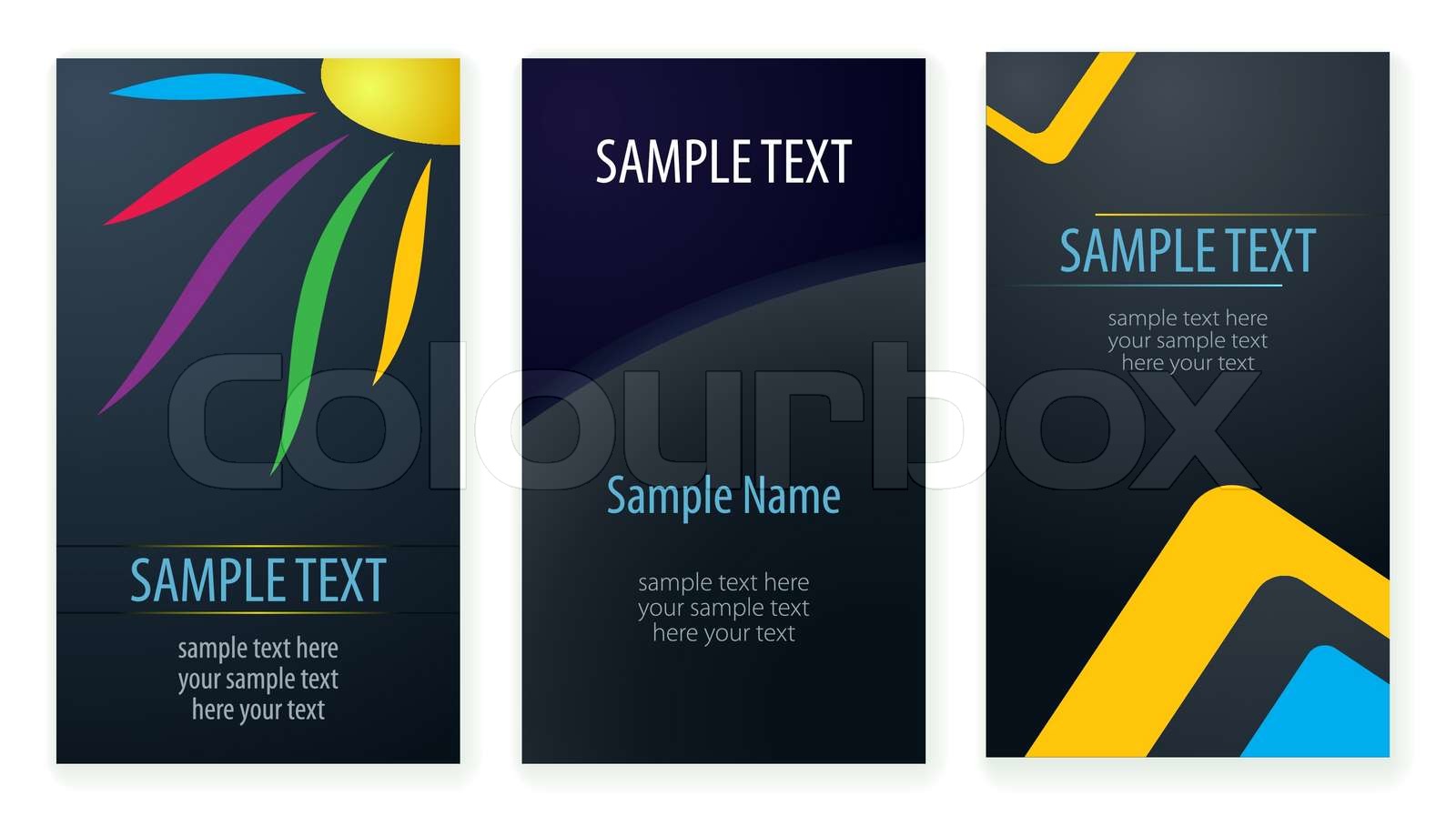 Sæt af visitkort skabeloner Vector illusrtation Stock vektor Colourbox