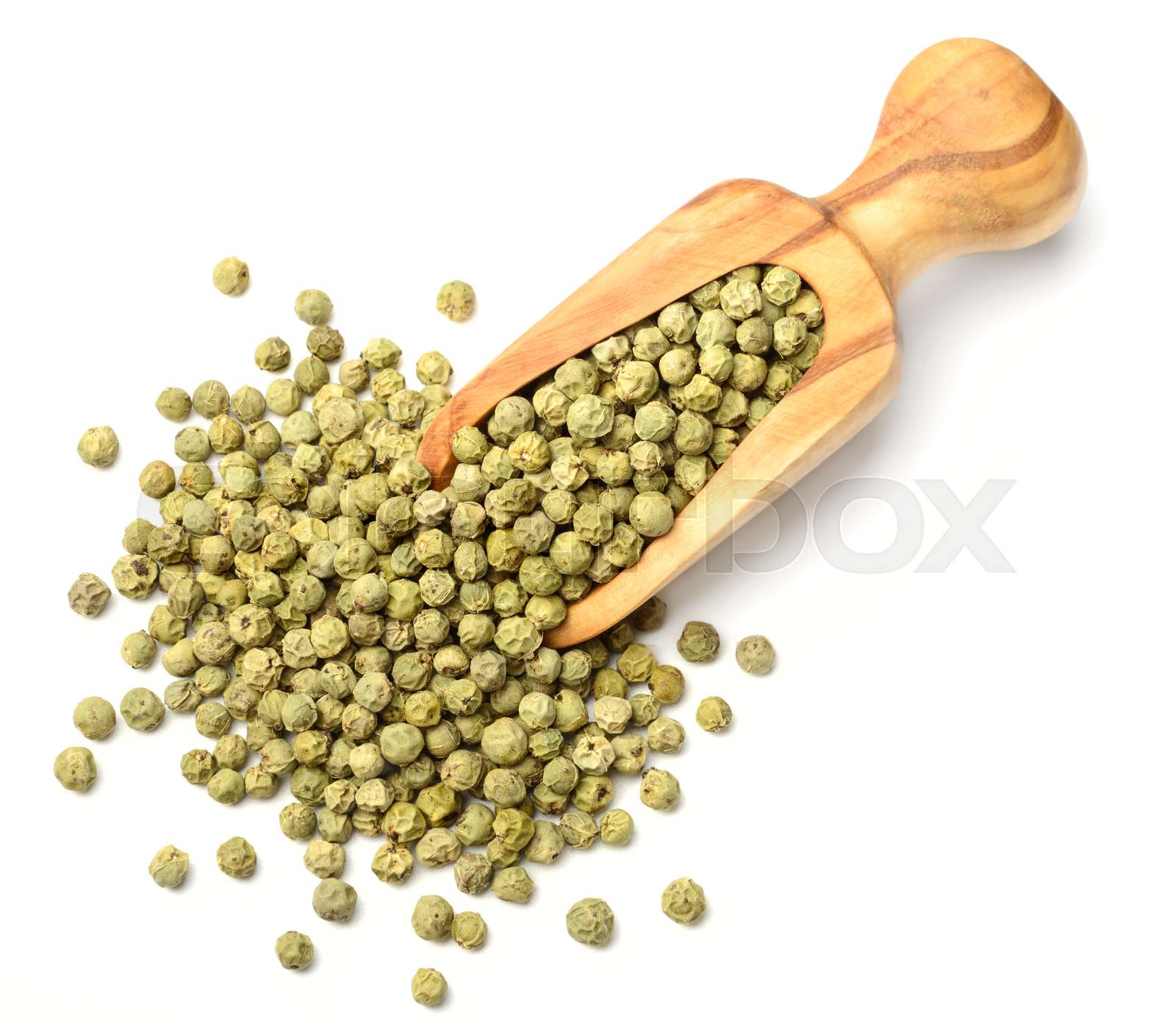 dried green peppercorns isolated on white Stock image Colourbox