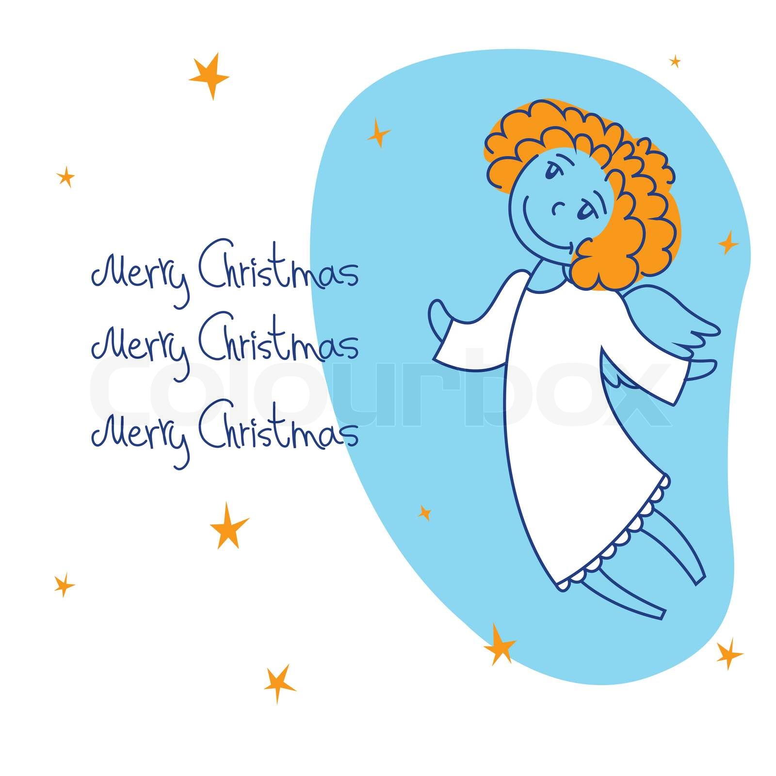 Eine Weihnachtskarte mit einem Engel | Stock-Vektor | Colourbox